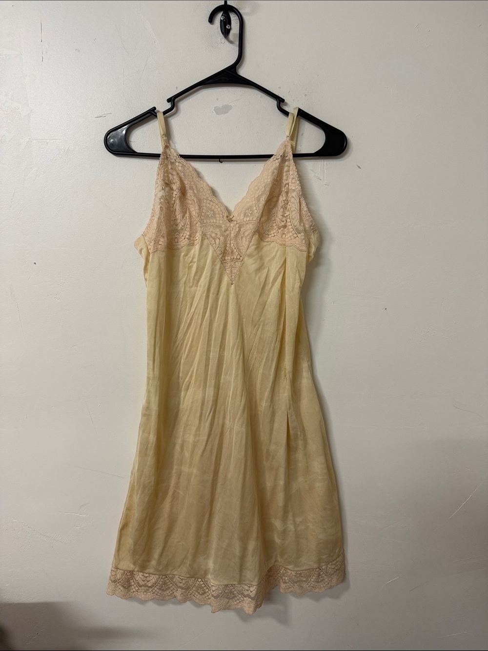 Lace-Trim Slip Dress in Cream vintage